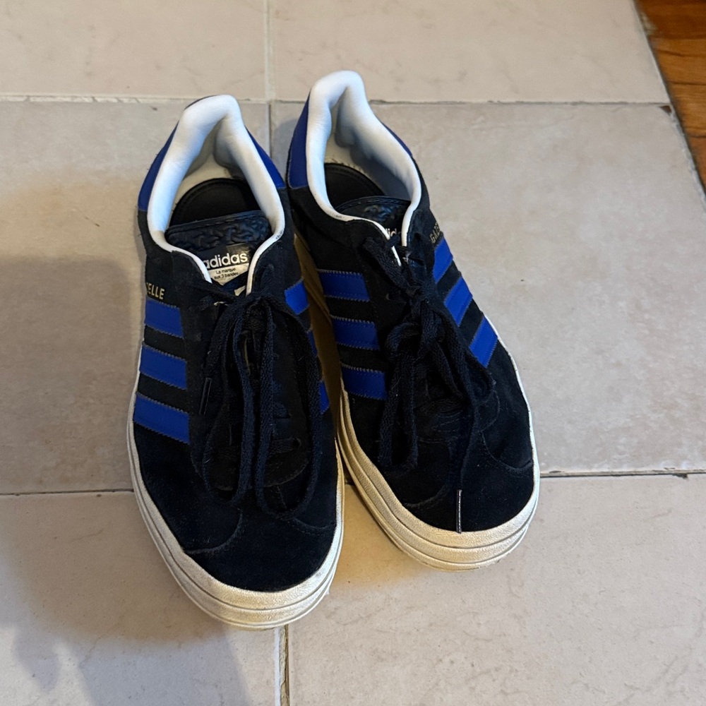 Adidas Black and Blue Gazelle Sneakers